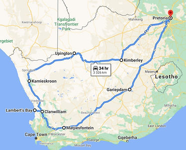 8-day map Namaqualand flower tour