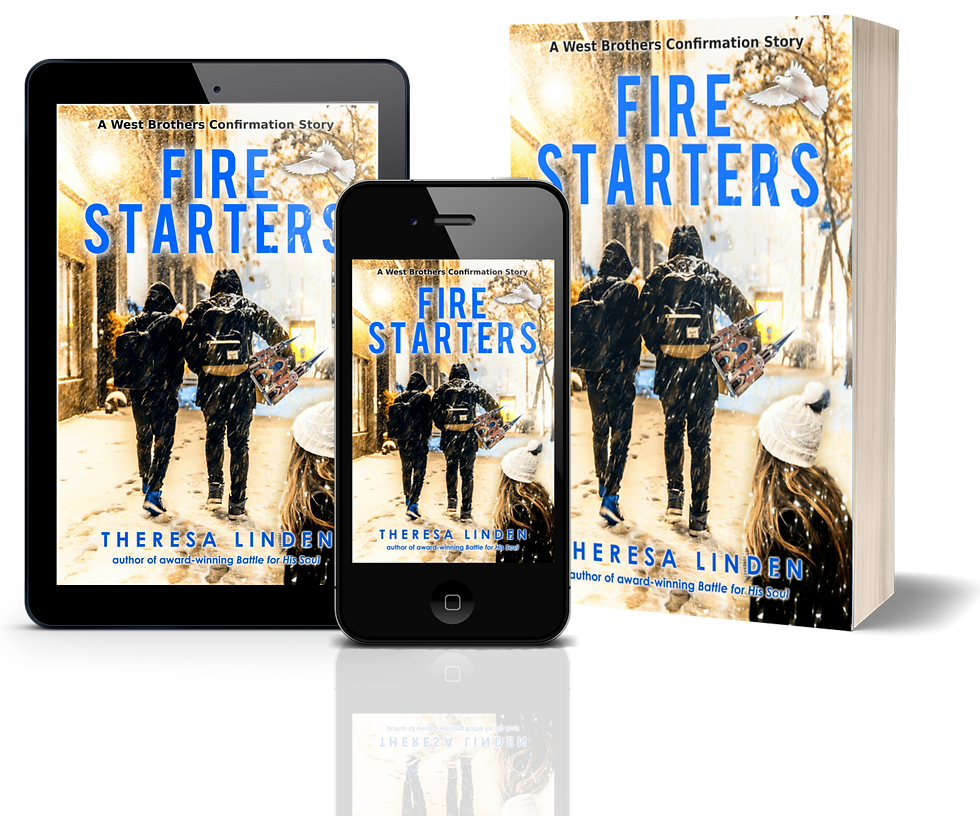 Fire Starters book on iPad, cell phone, and in paperback