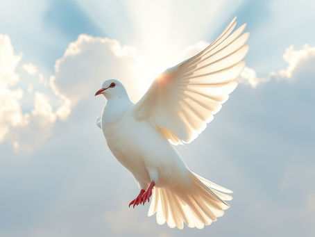 A white dove in a sky