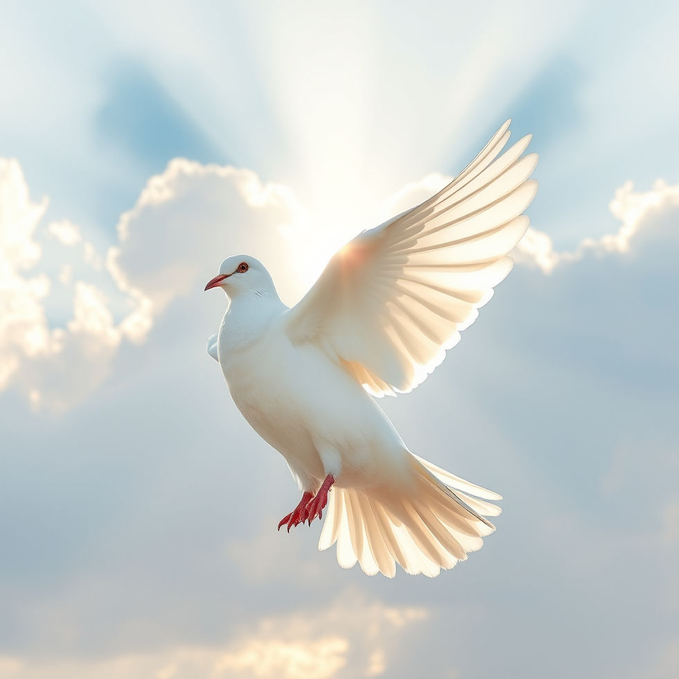 A white dove in a sky