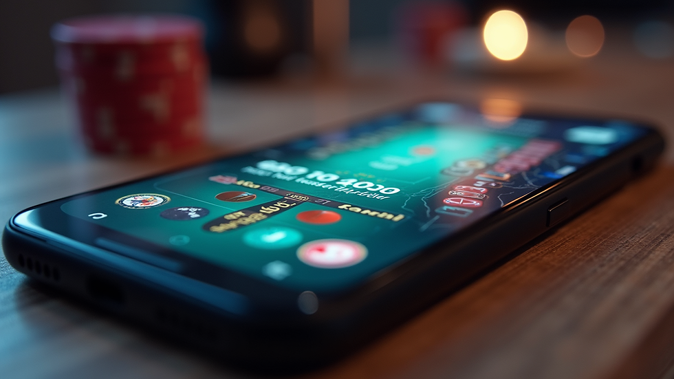 Eye-level view of a smartphone displaying a mobile cash game interface