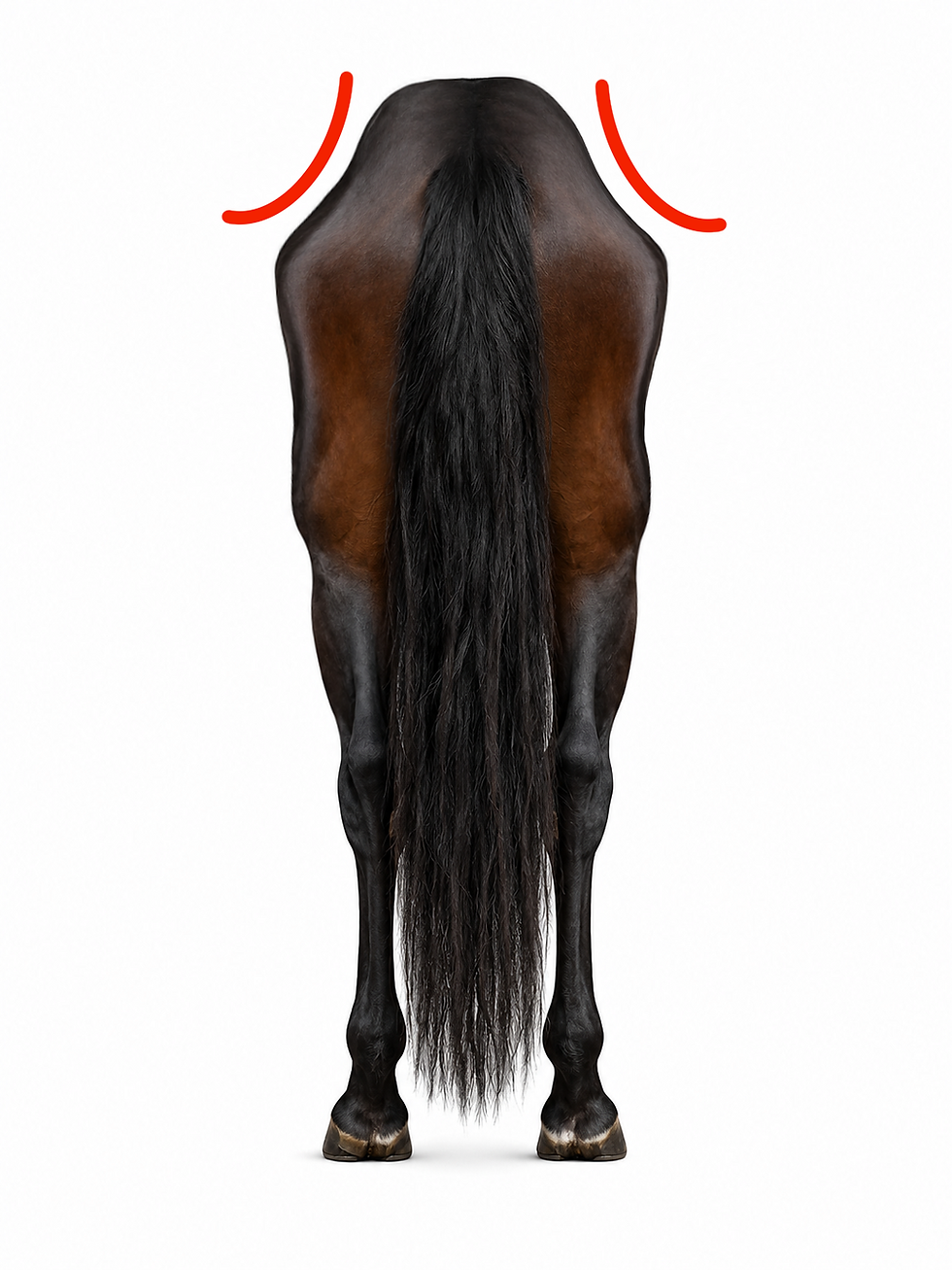 Horse with severe hindquarter atrophy