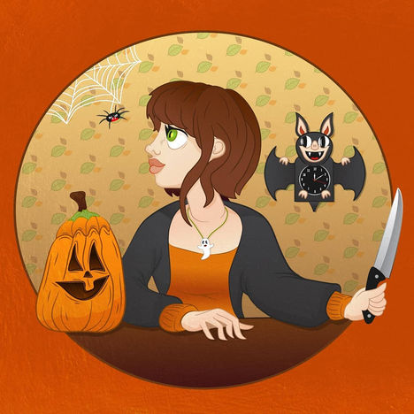 Illustration of a Halloween scene