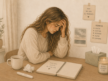 Mujer afrontando emocionalmente un resultado negativo de reproducción asistida