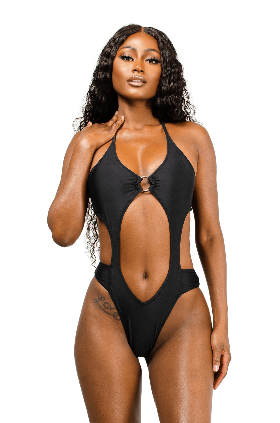 Thumbnail: Black Cut-Out Monokini Set