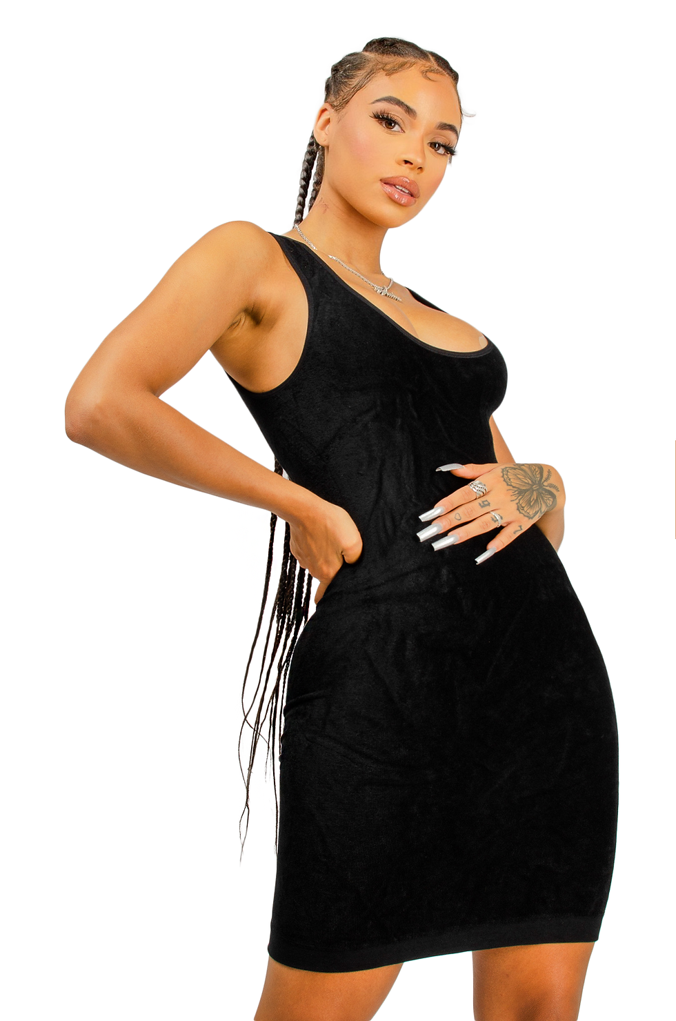 Thumbnail: Textured Low Back Midi Bodycon Dress