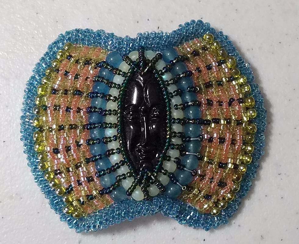 Beaded Barrette -Mardi Gras Mask Series #3