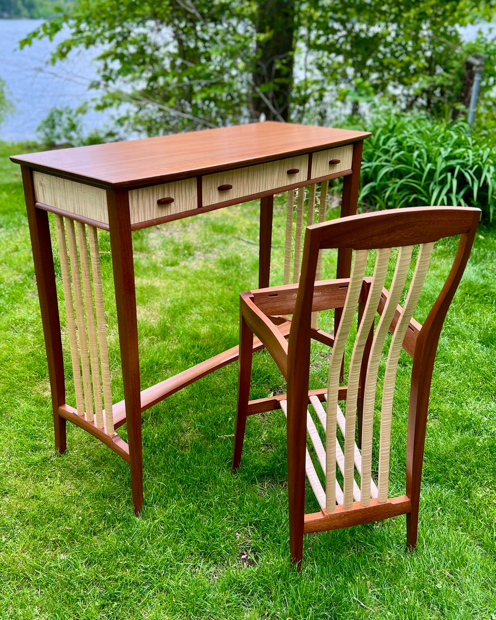 Tall Desk and Chair Sipo Maple