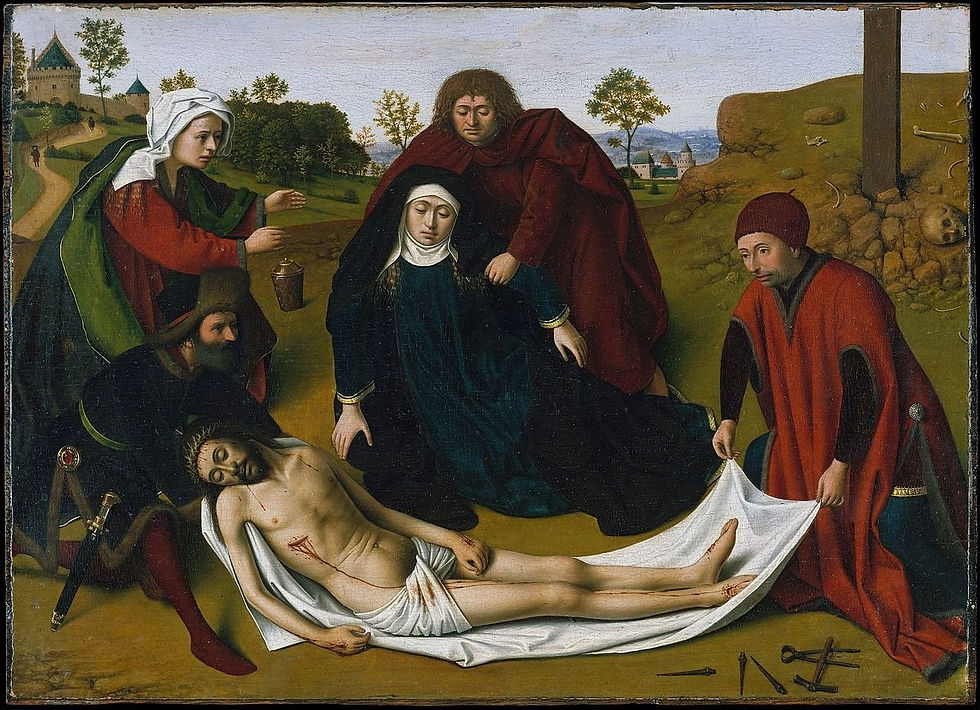 Petrus Christus, 'De Bewening', ca. 1450, olieverf op paneel, 25,7 x 35,6 cm, Metropolitan Museum of Art, New York, CC0 publiek domein via Wikimedia Commons