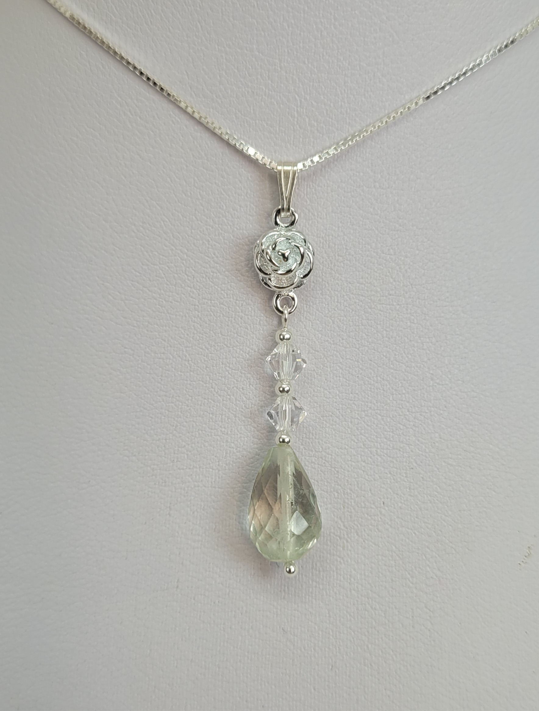 Green Amethyst & Silver Pendant