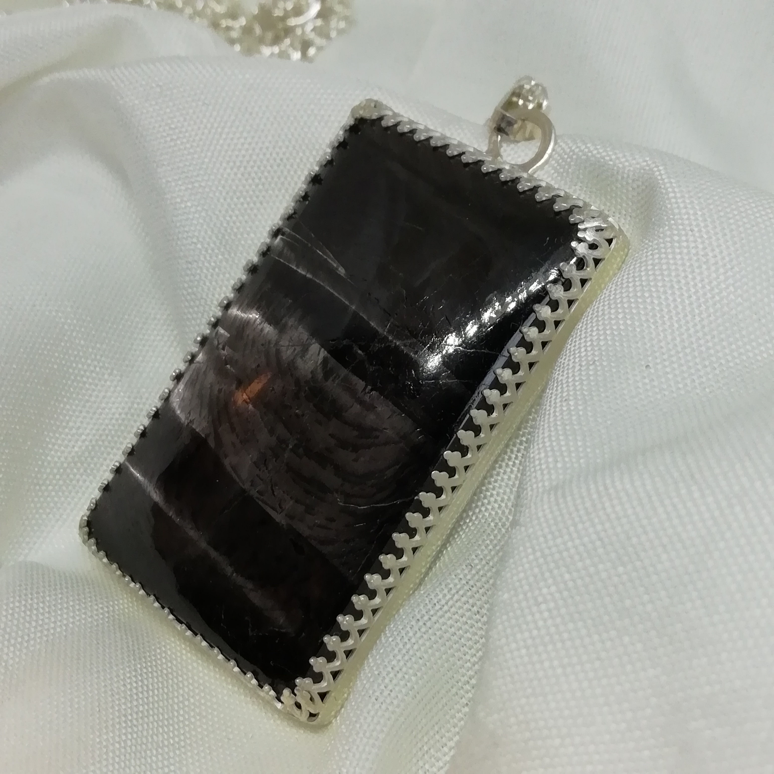 Hypersthene & Silver Pendant