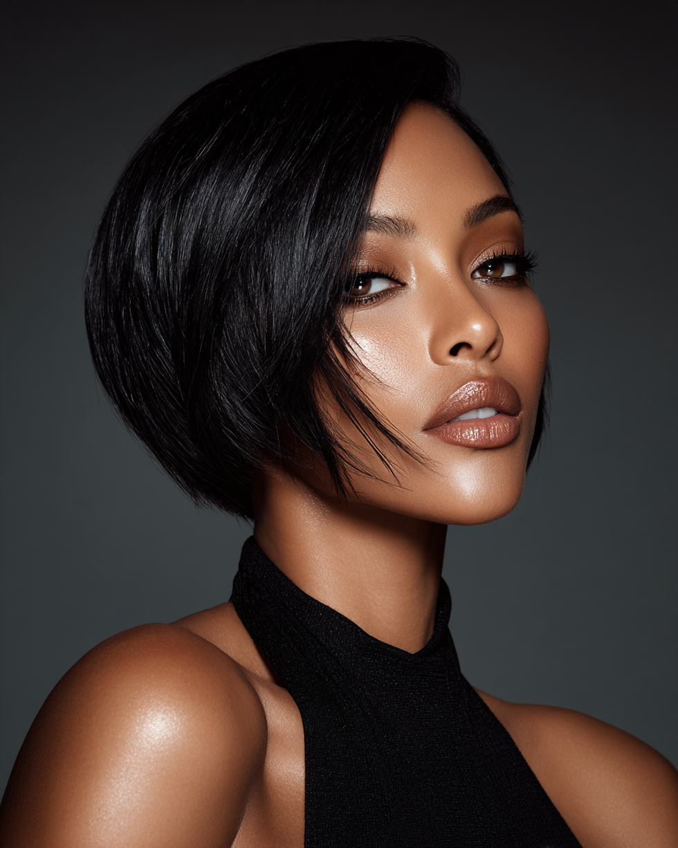 black woman with edgy bob hair cut