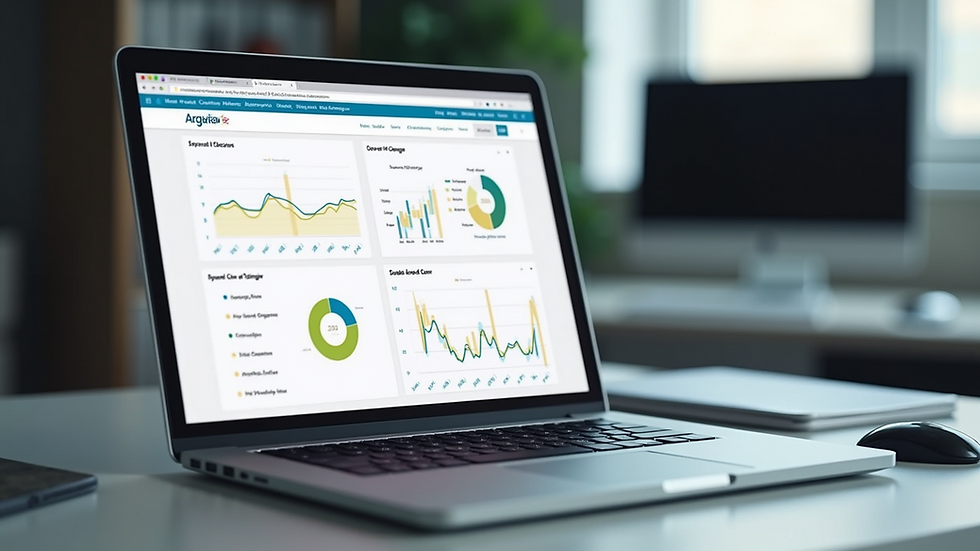 Eye-level view of a laptop screen showing website analytics