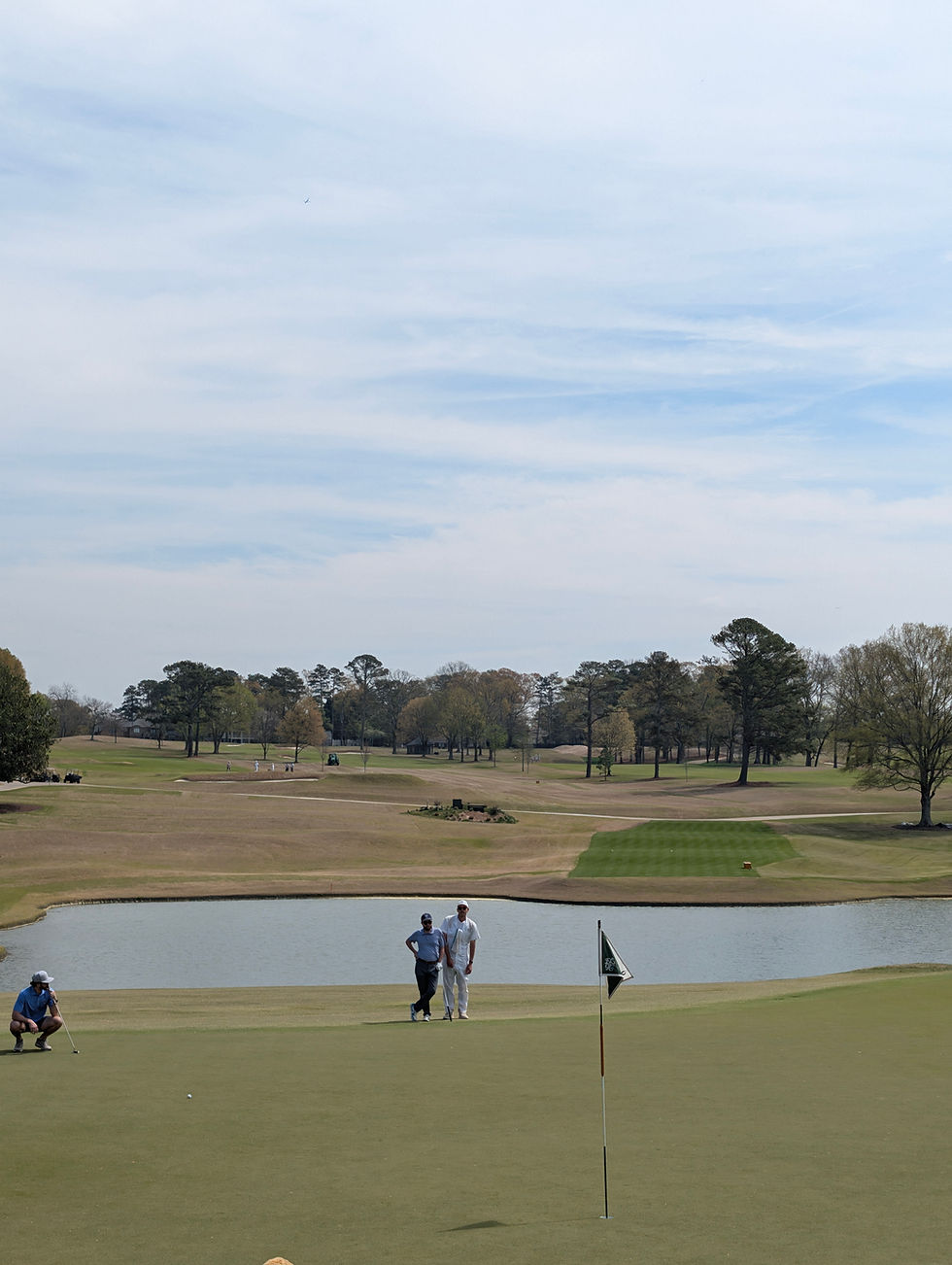 Hole 9 green looking back at the tee box