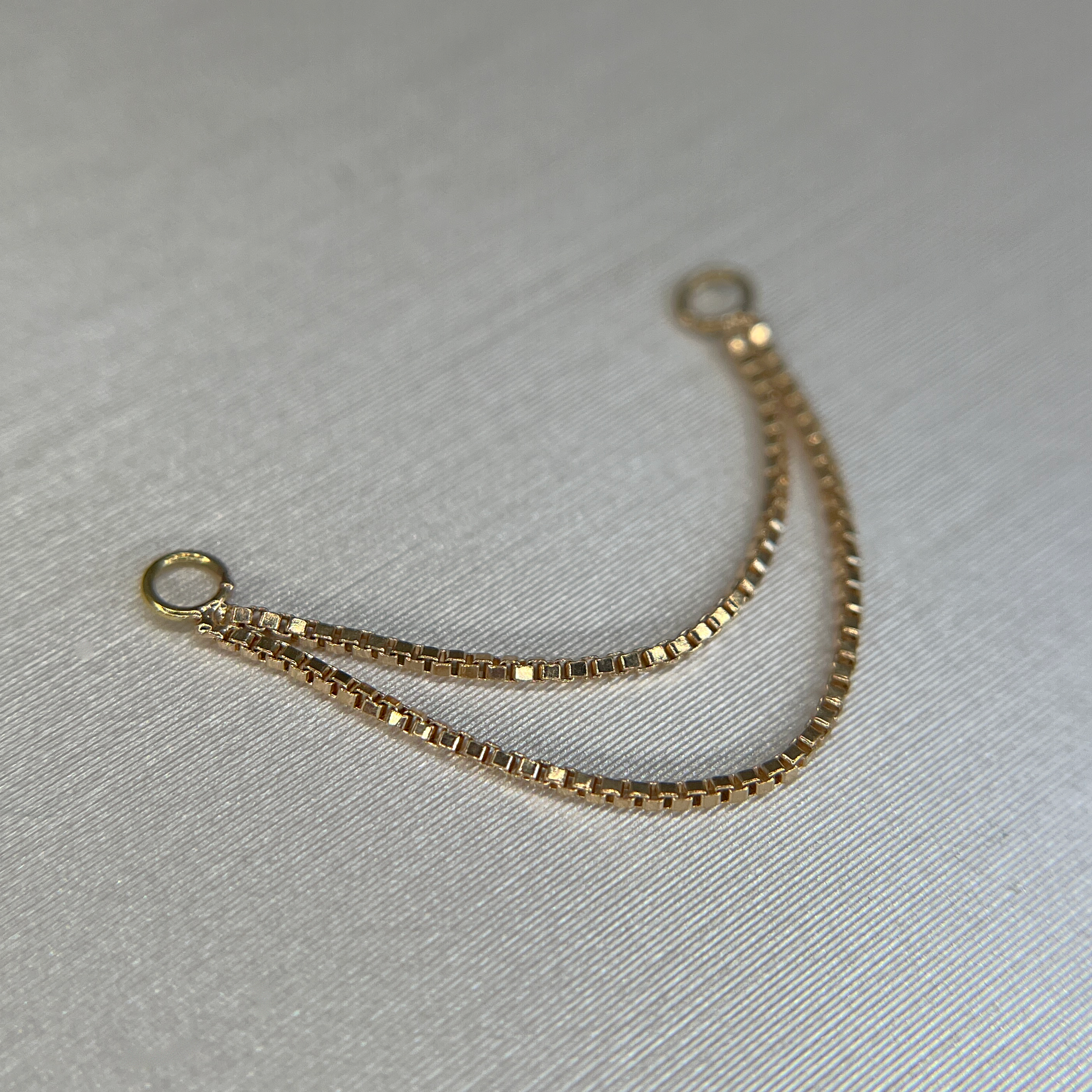 14k Solid Gold Double Box Connector Chain 24 x 30mm