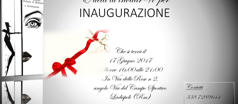 Vi aspettiamo per l'INAUGURAZIONE