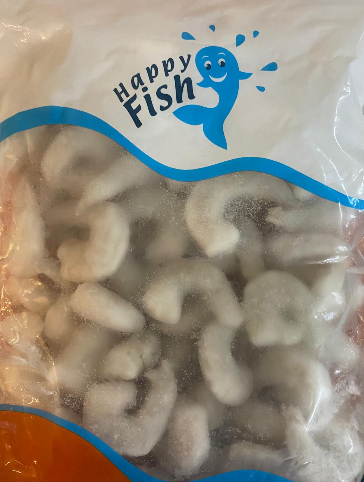 Rauw gepelde Wok gamba's