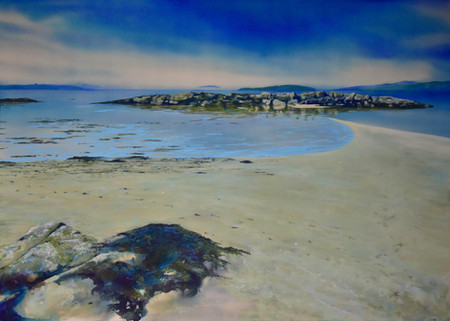 isle of Raasay isle of Skye seascape mixed media original art painting highlands of Scotland