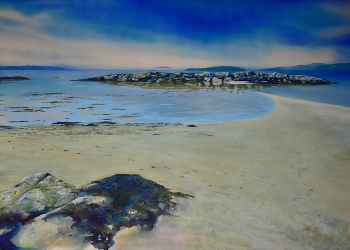 isle of Raasay isle of Skye seascape mixed media original art painting highlands of Scotland