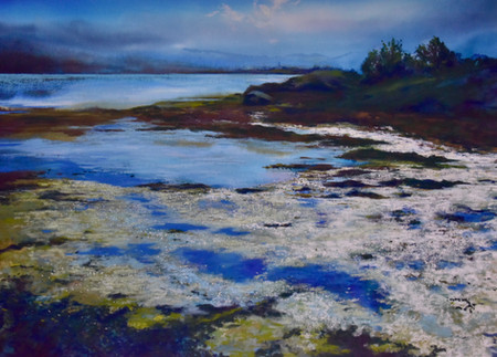 Isle Ornsay, Isle of Skye, Misty Isle,Eilean Iarmain, Lighthouse, Scottish Highlands, soft Pastel, Unison Pastels, Schminke pastels,morning light
