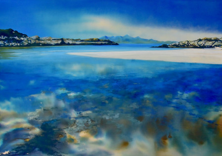 Rum from Isale of Skye Mixed Media seascape Royal Society of painters in Watercolour 142nd exhibition Sir William Gillies award scottish painting Highlands Royal scottish academy edinburgh 2023