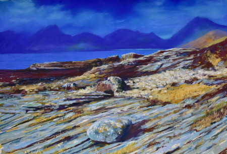 Cuillin mountains, Isle of Skye Elgol, Camusunary, Bothy, Climbing mountains. Inner Hebrides, Rock formations. Shoreline. Scottish Highlands. Walking Cuillin Ridge. Mountaineering. Sgurr Alasdair and Sgurr nan Gillean