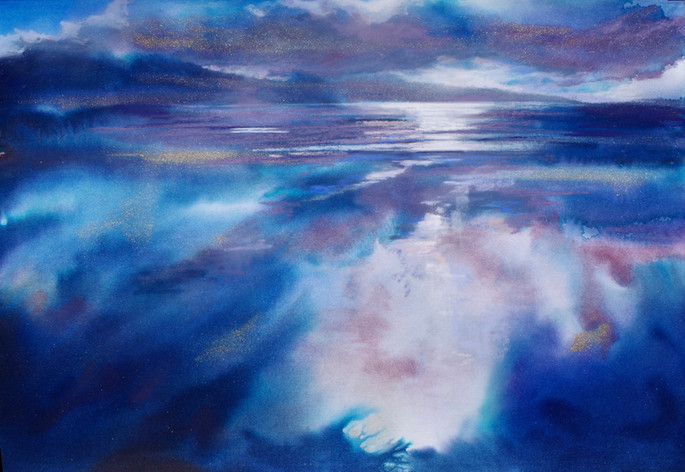 Glenelg, Benera Beach, mixed media painting, en plein air, watercolour