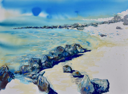 North Uist Outer Hebrides Seascape Turquoise water rocks sun drenched beach