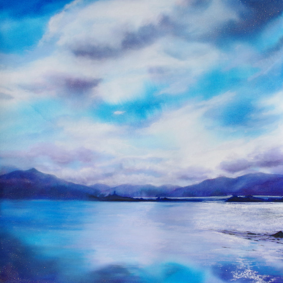 Isle of Skye Isle Ornsay Light house seascape, light clouds skyscape
