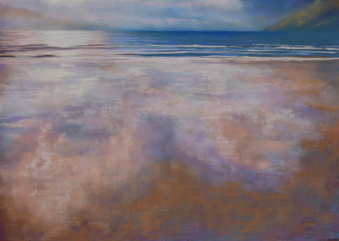 Glenelg Benera beach Barracks Kylrhea sound of Sleat
Isle of Skye Scottish Highlands Seascape shoreline reflection on the water original artwork soft pastels Unison pastels Schminke pastels