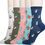 Thumbnail: KONY Women's Girls Cute Animal Designed Funny Novelty Crew Socks, Cat Dog Owl P