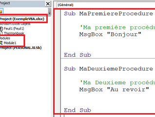 Comprendre l’architecture d’un code Excel VBA