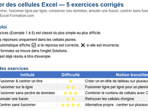 Fusionner des cellules sur Excel