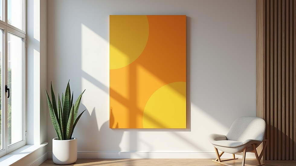 Eye-level view of a vibrant acrylic wall panel in a contemporary setting