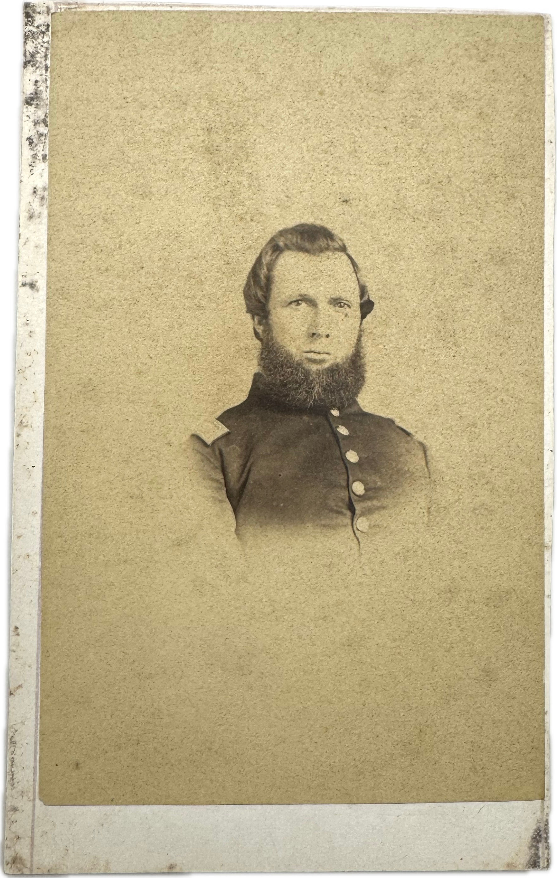 CDV of Bust View Federal Officer with C. P. Rood, La Fargeville, NY