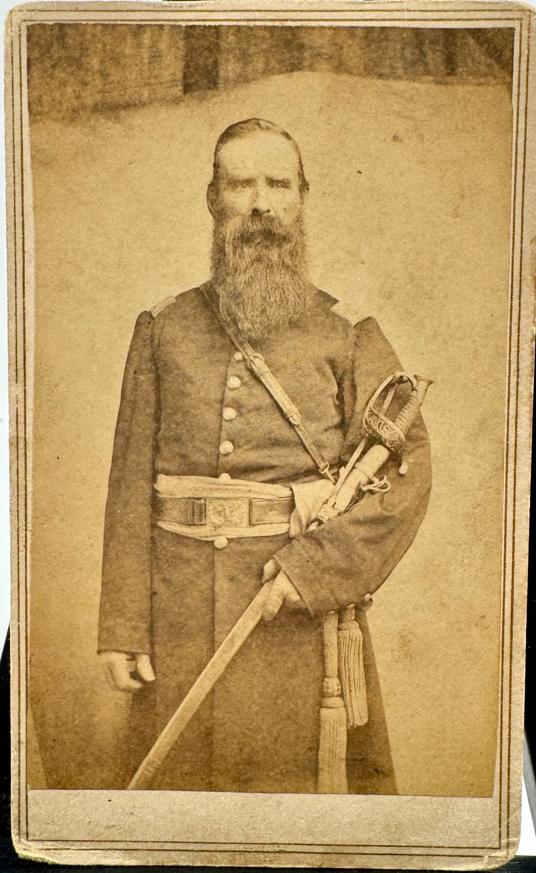 CDV of a Federal Officer Holding his Sword Tight No Backmark