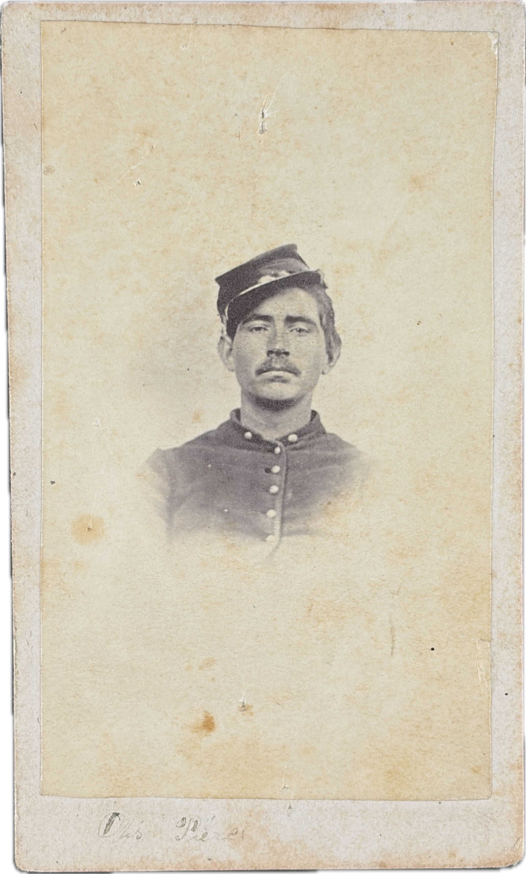 CDV of Otis W. Pierce, Company H, 8th New York Cavalry – Period Ink Inscription
