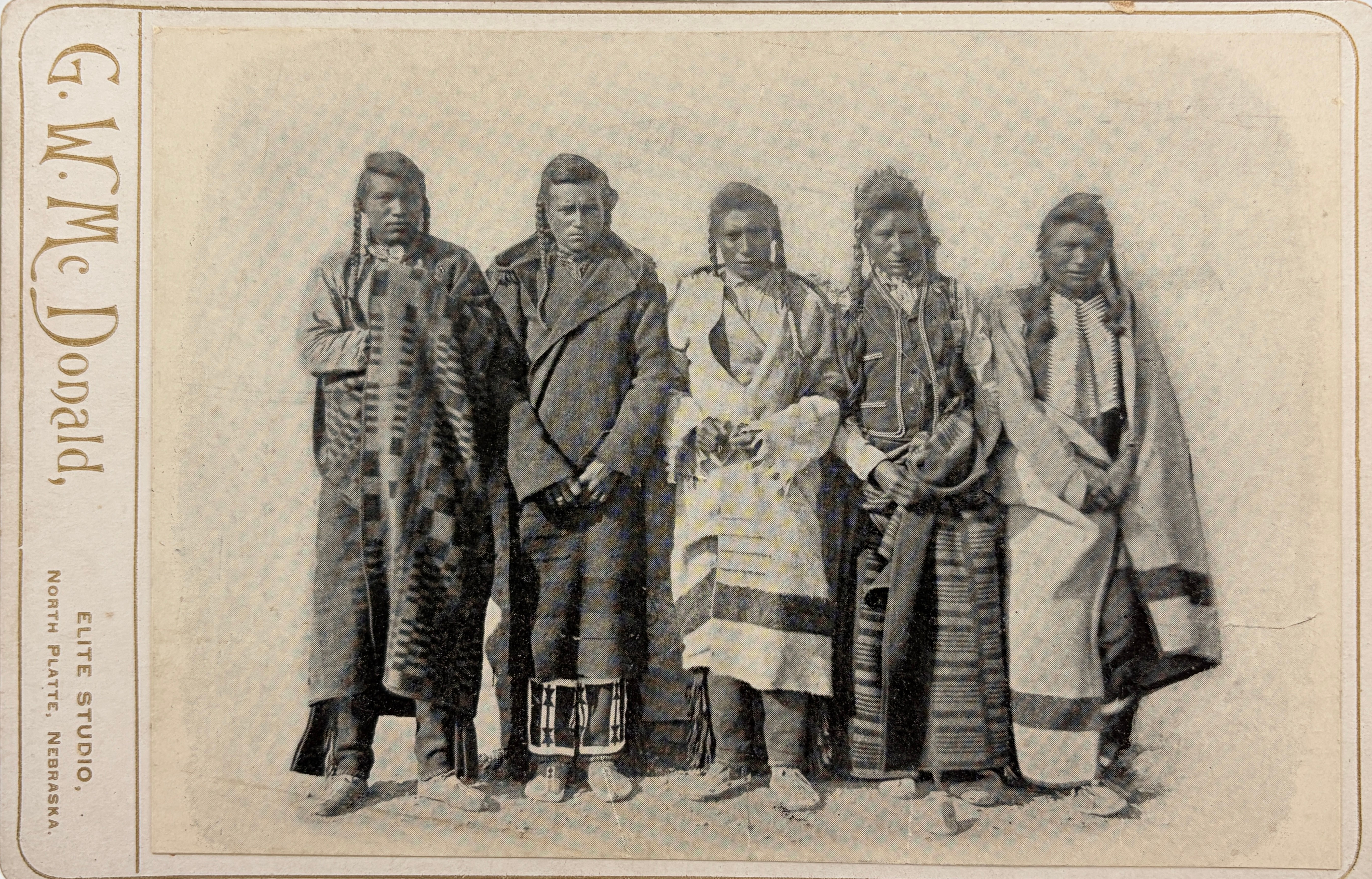 Cabinet Card of Native Assiniboine Men Taken by G. W. McDonald North Platte, NE