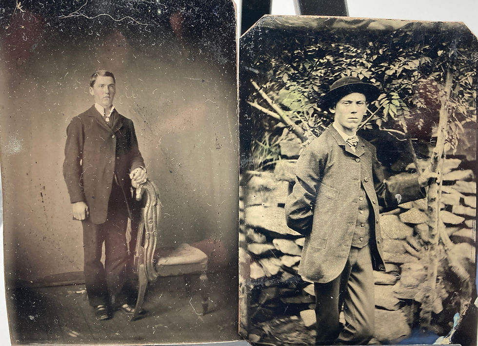 Thumbnail: 1/4 Plate Tintype of ID’ed Federal Artillery Man with two other post war photos