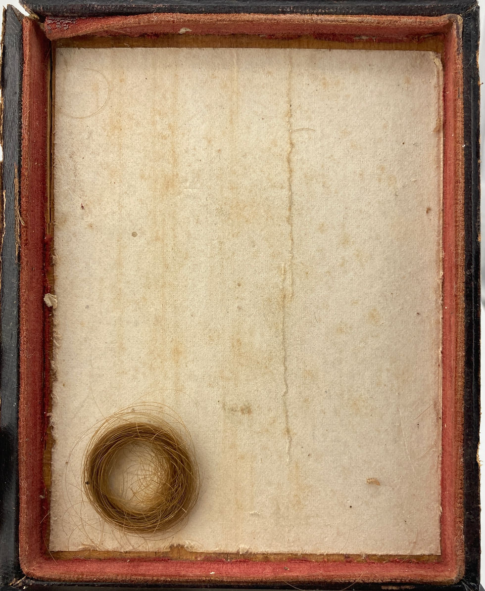 Thumbnail: 1/4 Plate Tintype of Federal with Locket of Hair Behind Image