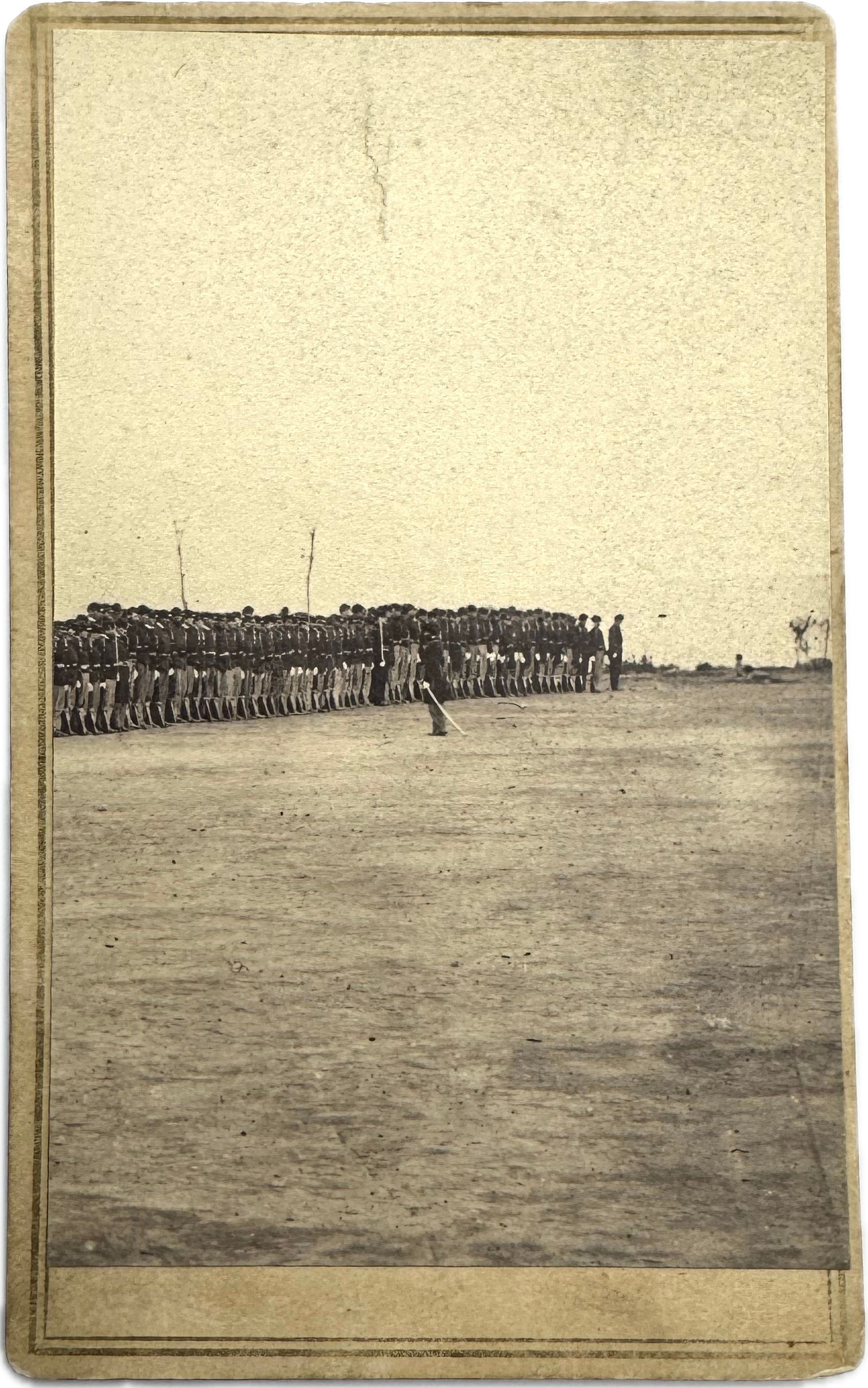 CDV of Union Company Near New Orleans at Attention with Prince Backmark