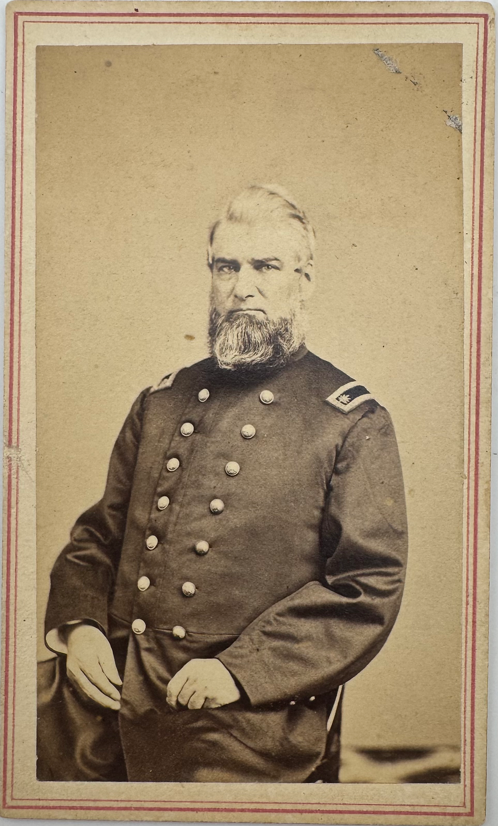 CDV Seated Federal Lt. Colonel/Major in Double Breasted Frock Coat