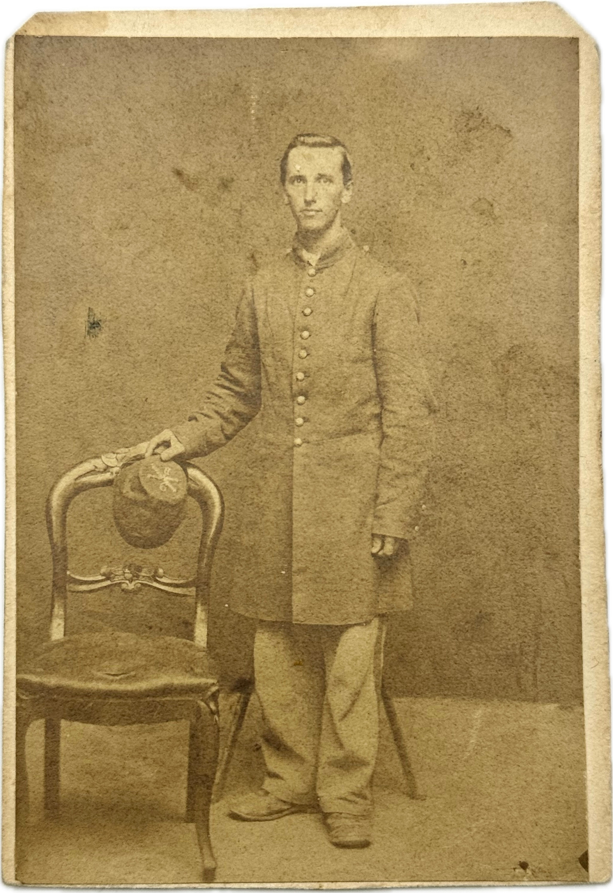 CDV of Full Standing Federal Artillery Soldier Co. B, 6th Regiment