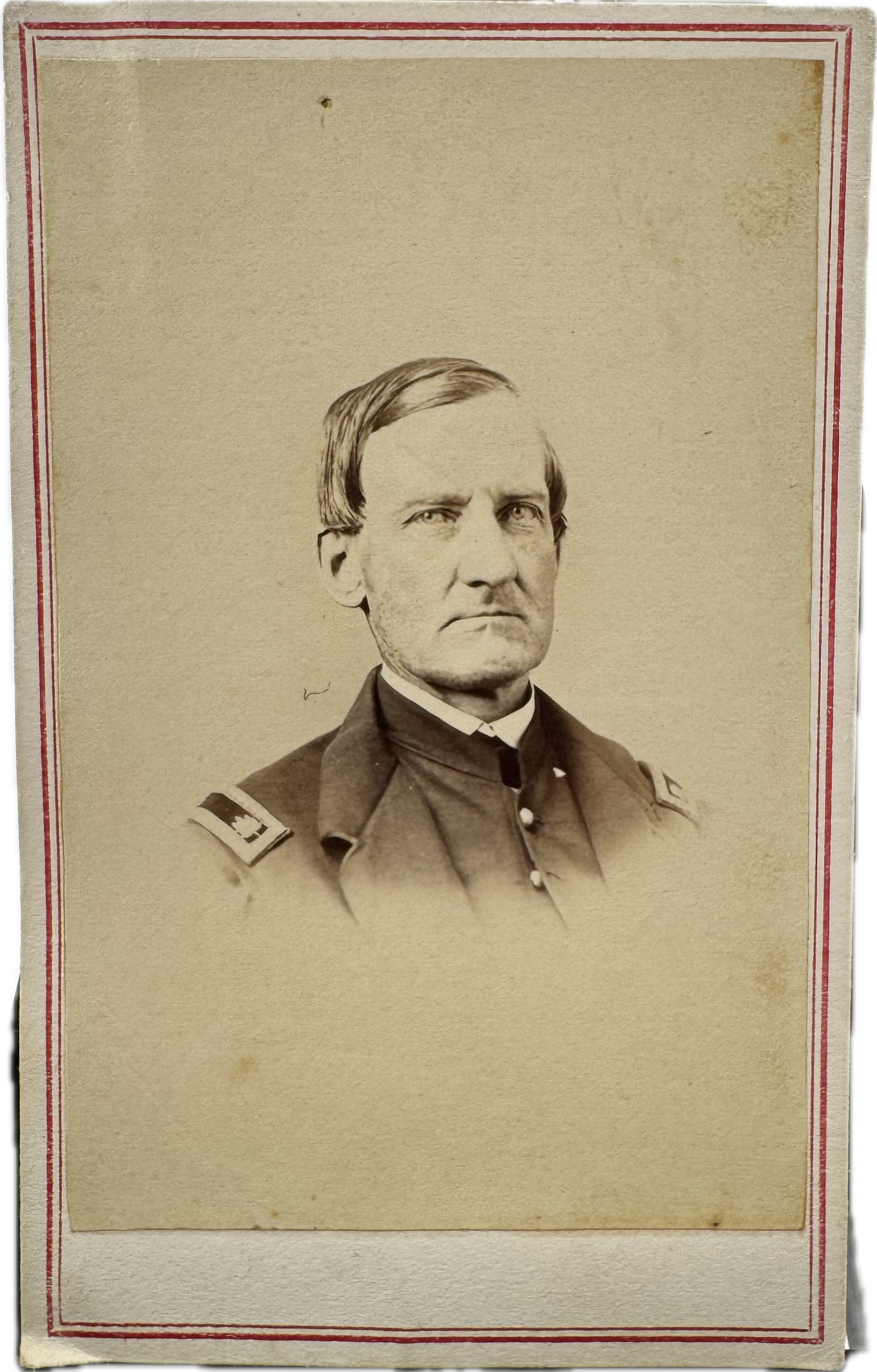 Unidentified CDV of a Federal Major or Lt. Col with Vicksburg Backmark