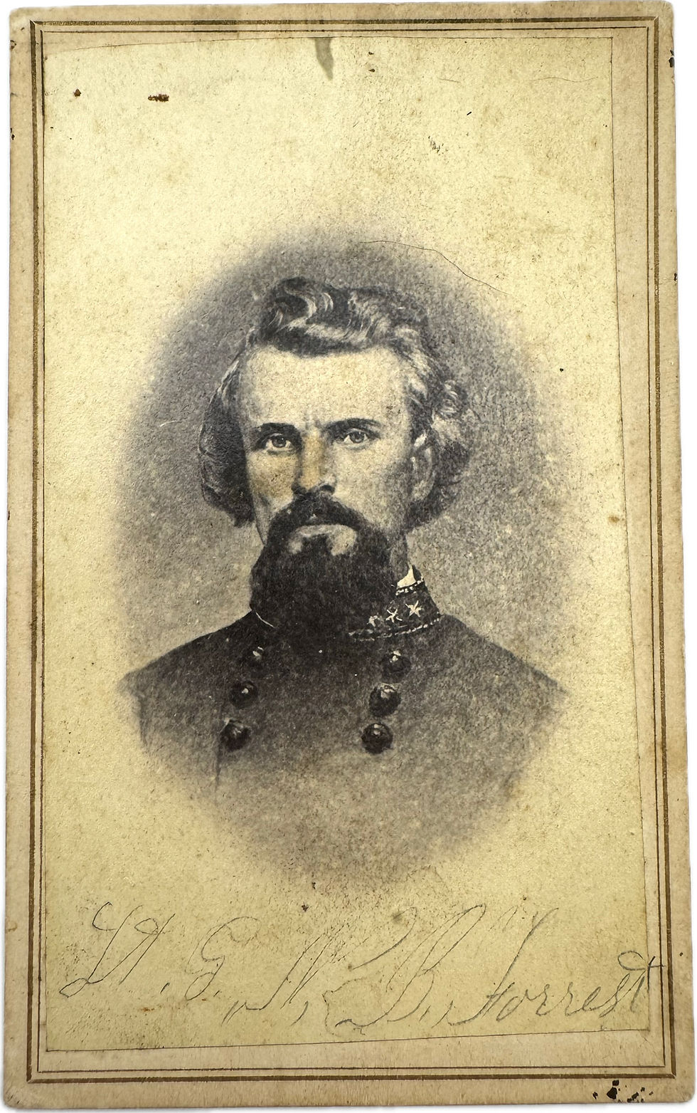 CDV of General Nathan Bedford Forrest with Rare T. F. Saltman Nashville