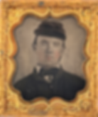 1/16th Plate Tintype of a Smug Federal Soldier in Complete Leatherette Case
