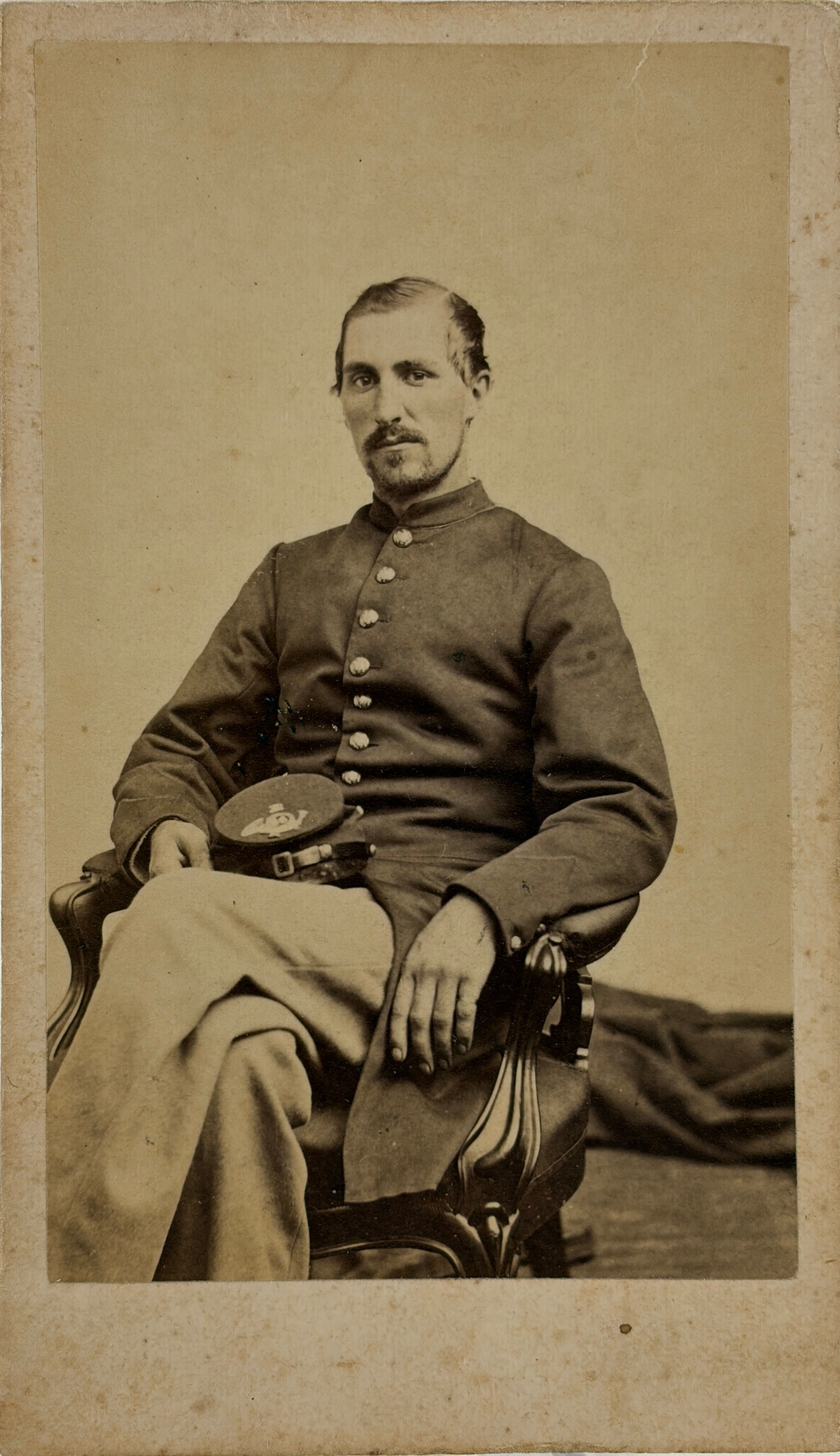 CDV of Seated Civil War Union Infantry Soldier with a J. W. Black Backmark