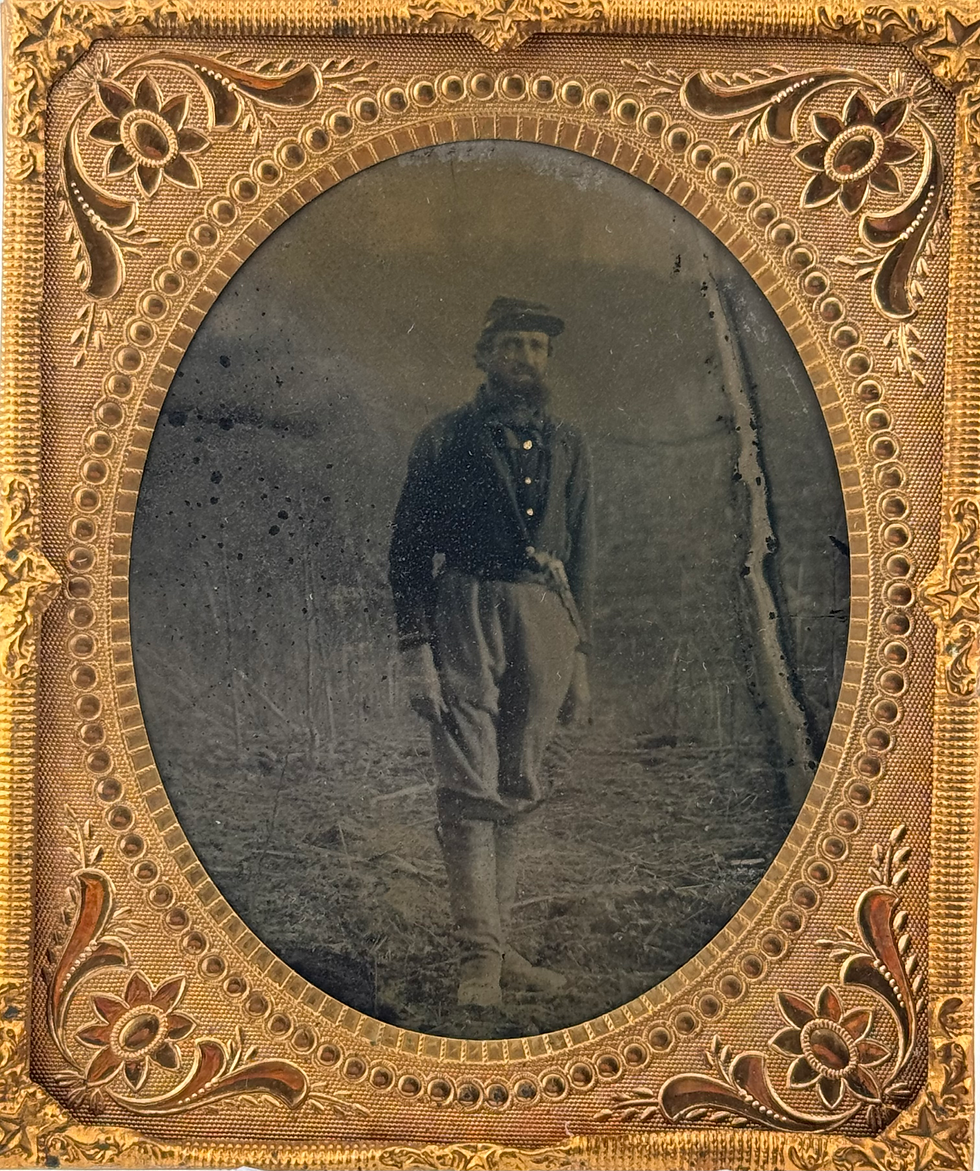 1/6th Plate Tintype of Full Standing Outdoor Tintype of Armed Federal