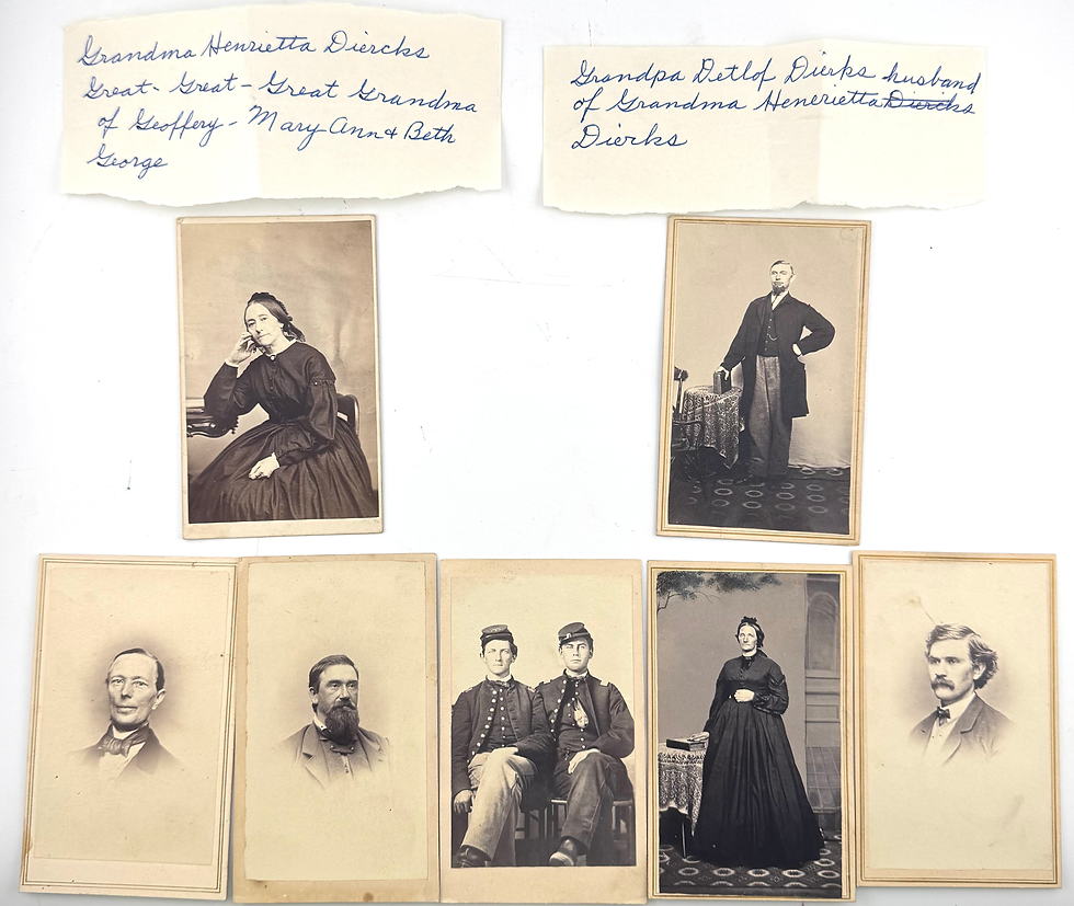 Civil War CDV Family Grouping Soldiers and Civilian Dierks Family