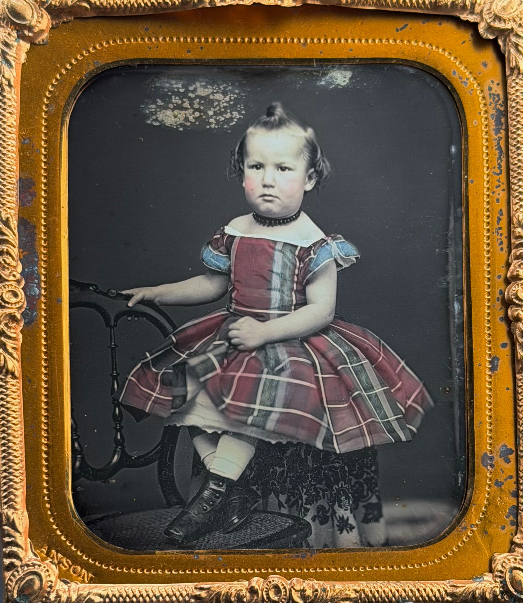 1/6th Plate Daguerreotype of Identified and Heavily Tinted Child